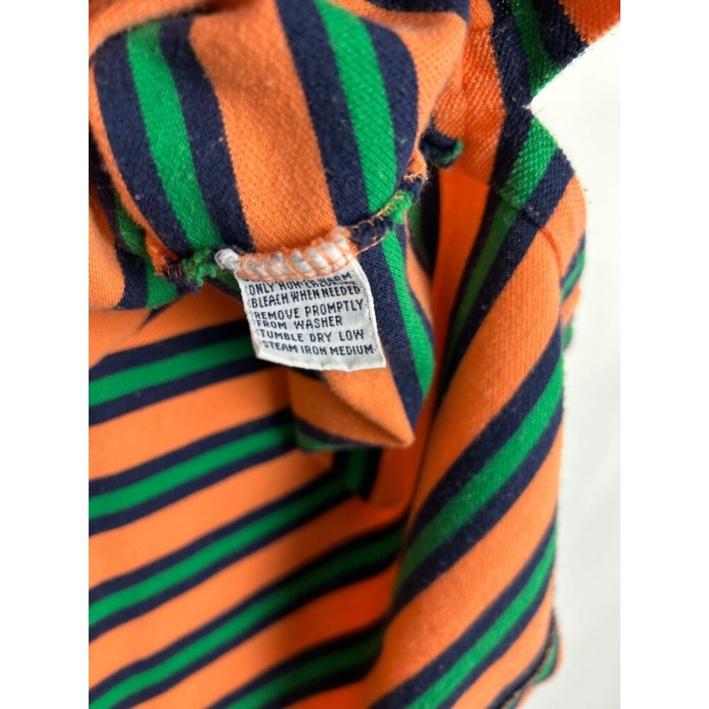 Polo Ralph Lauren Shirt Men's XL Orange Striped Casual Athleisure Vintage - Picture 5 of 10